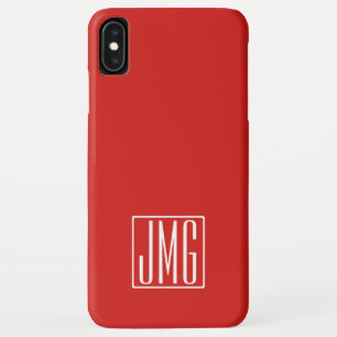 Capa Para iPhone Da Case-Mate 3 Iniciais Monograma   Vermelho e Branco (ou cor s