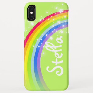 Capa Para iPhone XS Max 4 caso nomeado do iphone 5 do verde do arco-íris