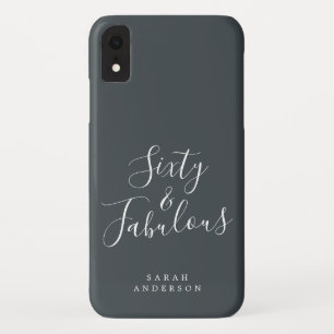 Capa Para iPhone Da Case-Mate 60 e Sassy Script Black White 60º aniversário