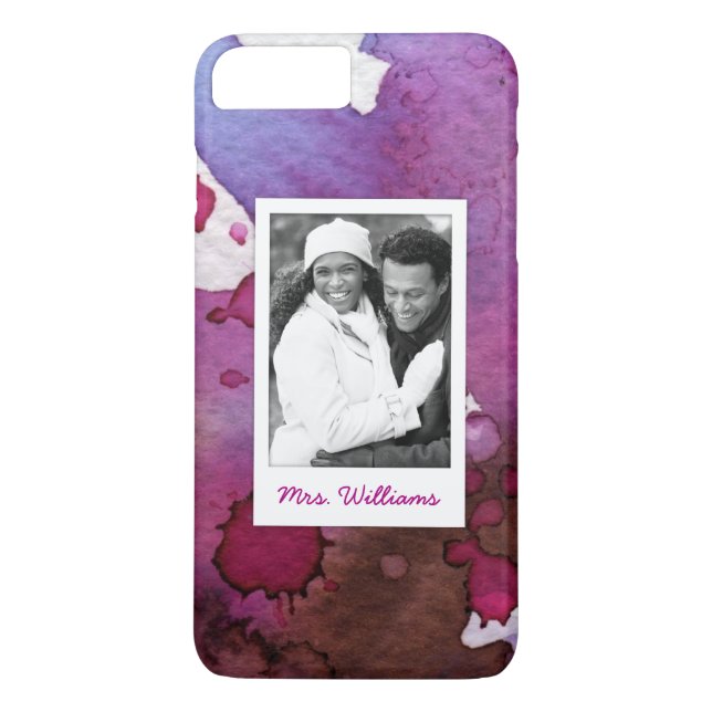Capa Para iPhone, Case-Mate A aguarela roxa | adiciona a foto (Verso)