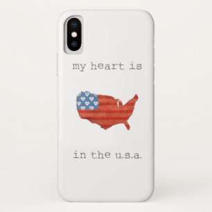 Capa Para iPhone Da Case-Mate A americana meu coração está no mapa dos EUA