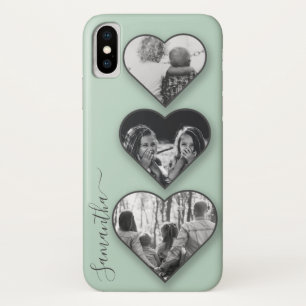 Capa Para iPhone Da Case-Mate A Família de Fotos do Coração Moderno Mint Seu