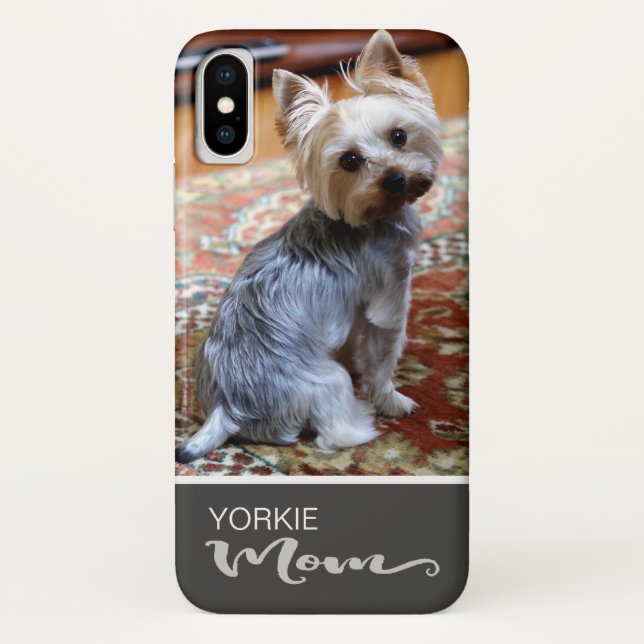 Capa Para iPhone, Case-Mate A mamã de Yorkie do yorkshire terrier adiciona sua (Verso)
