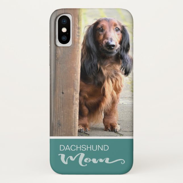 Capa Para iPhone, Case-Mate A mamã do Dachshund de cabelos compridos adiciona (Verso)