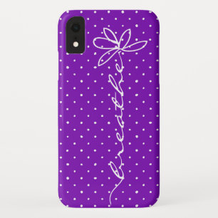 Capa Para iPhone Da Case-Mate a margarida respira no roxo com bolinhas brancas