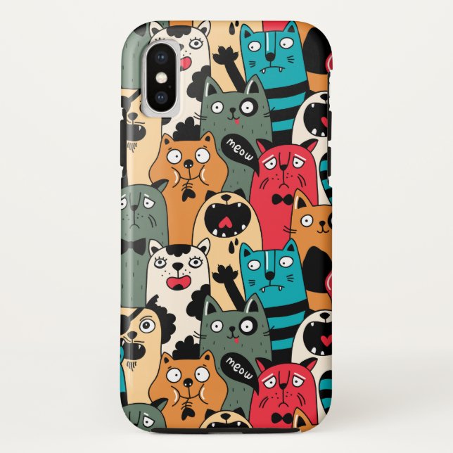 Capa Para iPhone, Case-Mate A multidão de gatos (Verso)