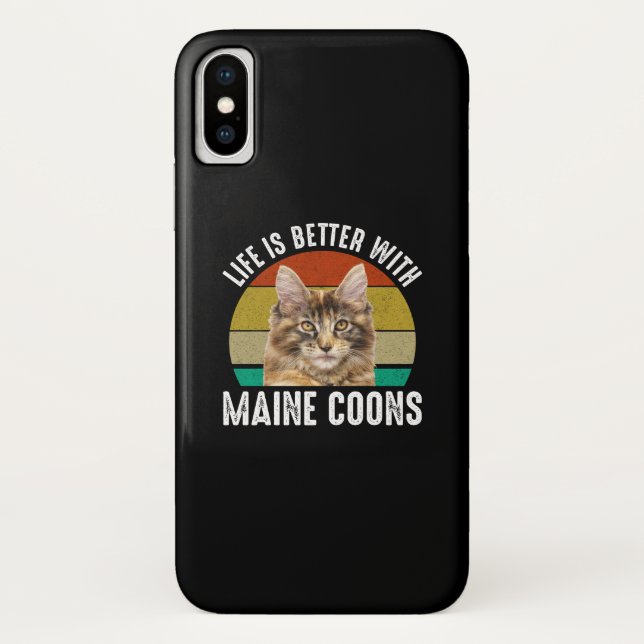 Capa Para iPhone, Case-Mate A Vida É Melhor Com O Maine Coons (Verso)