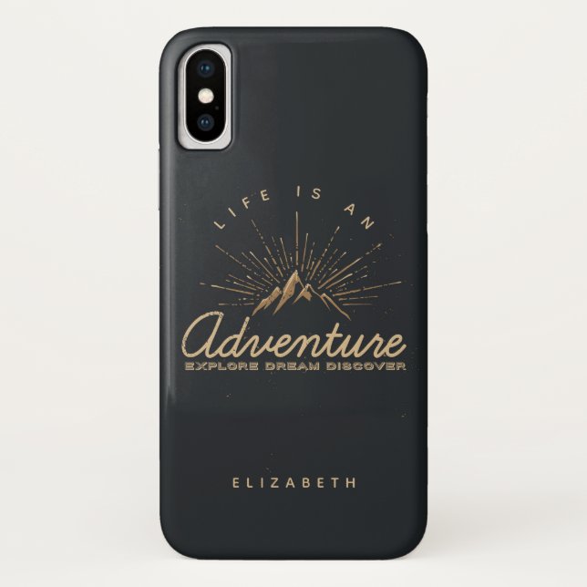 Capa Para iPhone, Case-Mate A vida é uma montanha de aventura com raios solare (Verso)