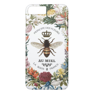 CAPA iPhone 8 PLUS/7 PLUS ABELHA DE RAINHA BOTÂNICA MODERNA VINTAGE