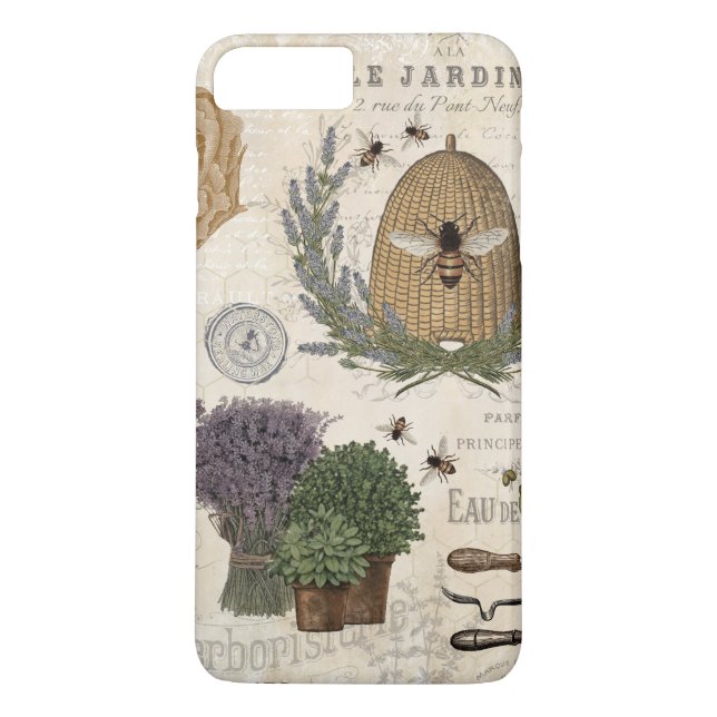 Capa Para iPhone, Case-Mate Abelhas de fazenda francesa moderna (Verso)