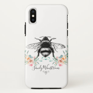 Capa Para iPhone Da Case-Mate Abelhas De Mel E Nome Personalizado Floral