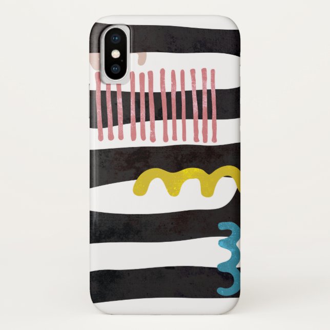 Capa Para iPhone, Case-Mate Abstrato Black stripes Case-Mate iPhone X Case (Verso)