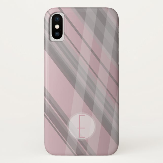 Capa Para iPhone, Case-Mate Abstrato/Cinza Rosa/Enfumaçado/Monograma (Verso)