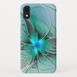 Capa Para iPhone Da Case-Mate Abstrato com Arte Fractal Azul, Moderna