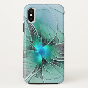 Capa Para iPhone Da Case-Mate Abstrato com Arte Fractal Azul, Moderna