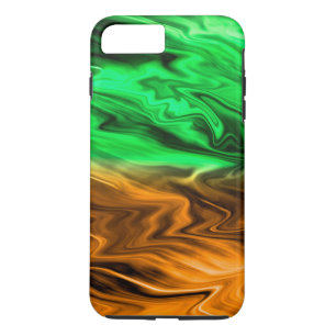 Capa iPhone 8 Plus/7 Plus Abstrato com manchas indefinidas em verde laranja