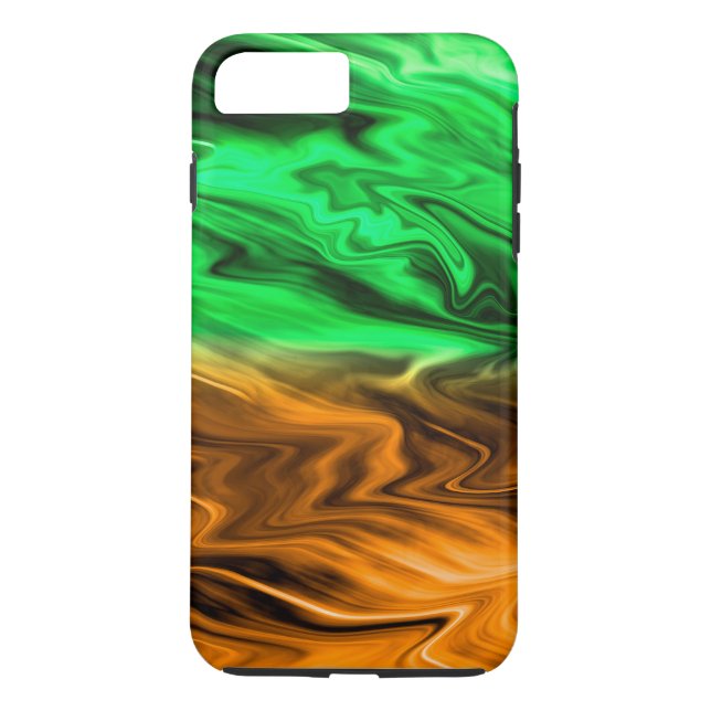 Capa Para iPhone, Case-Mate Abstrato com manchas indefinidas em verde laranja (Verso)