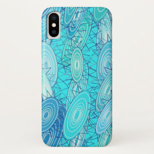 Capa Para iPhone Da Case-Mate abstrato de "Vinil Blues" - turquesa, azul, branco