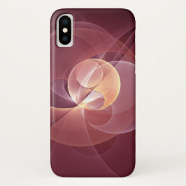 Capa Para iPhone X Abstrato Elegante Moderno Vinho Vermelho Arte Frac