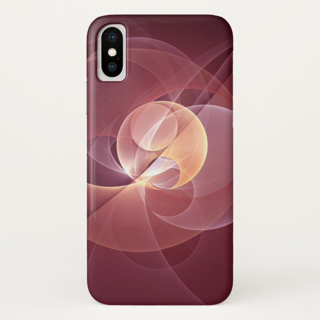 Capa Para iPhone, Case-Mate Abstrato Elegante Moderno Vinho Vermelho Arte Frac (Verso)