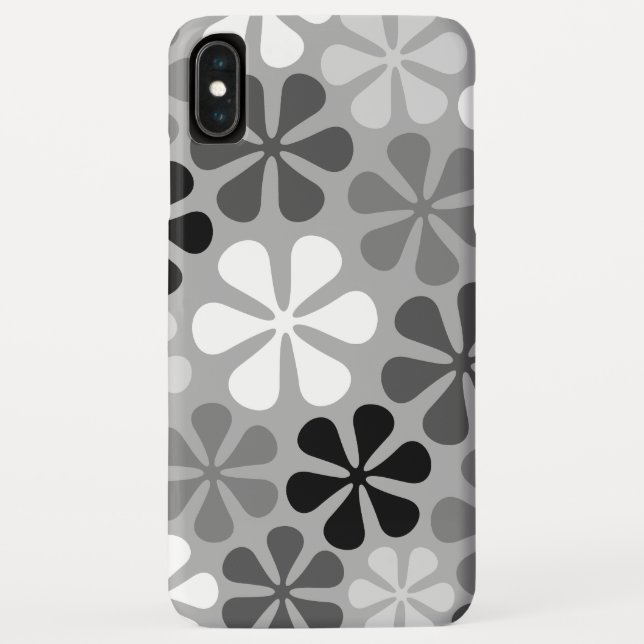 Capa Para iPhone, Case-Mate Abstrato Flores Cinzas Pretas (Verso)