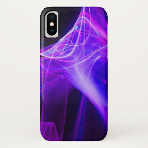 CAPA PARA iPhone X ABSTRATO FRACTAL EM PINTA AZUL PURA