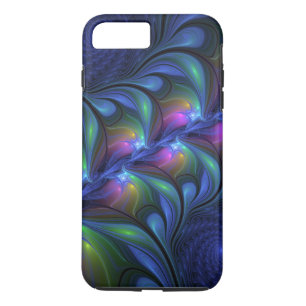 Capa Para iPhone Da Case-Mate Abstrato Luminoso Colorido Azul Rosa Verde Fractal