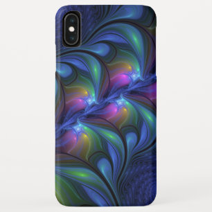 Capa Para iPhone Da Case-Mate Abstrato Luminoso Colorido Azul Rosa Verde Fractal
