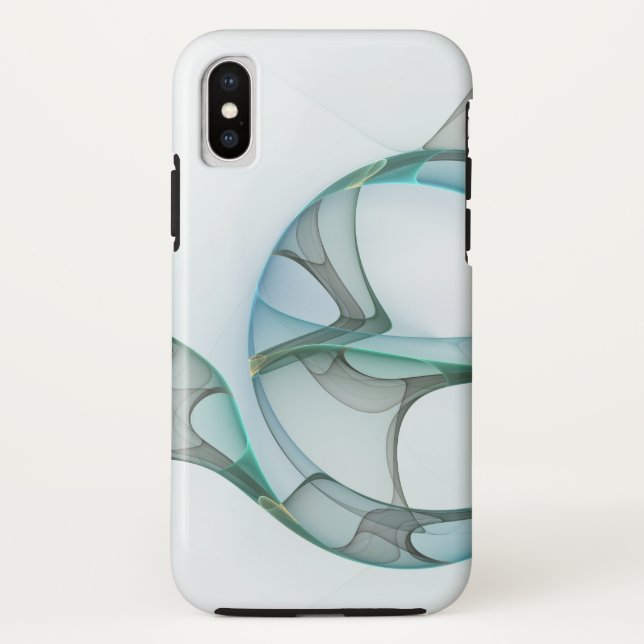 Capa Para iPhone, Case-Mate Abstrato moderna Cinza azul-turquesa (Verso)