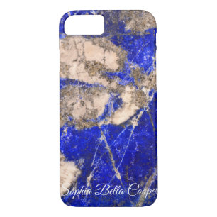 Capa iPhone 8/7 Abstrato moderno Lapis Lazuli Blue Granite