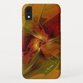 Capa Para iPhone Da Case-Mate Abstrato Red Orange Brown Fractal Art Name
