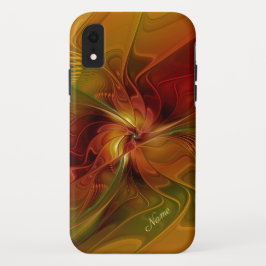 Capa Para iPhone Da Case-Mate Abstrato Red Orange Brown Fractal Art Name