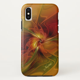 Capa Para iPhone Da Case-Mate Abstrato Red Orange Brown Fractal Art Name