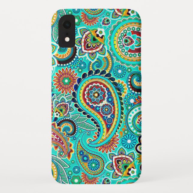 Capa Para iPhone, Case-Mate Abstrato Retro Paisley colorido (Verso)