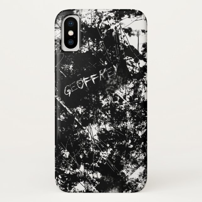 Capa Para iPhone, Case-Mate Abstrato Riscado Preto e Branco Grunge Urbano (Verso)