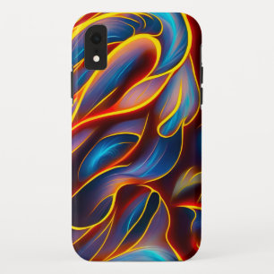 Capa Para iPhone Da Case-Mate Abstrato Swirl Blue Red Flames