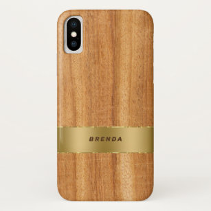 Capa Para iPhone Da Case-Mate Acento de ouro de madeira escura