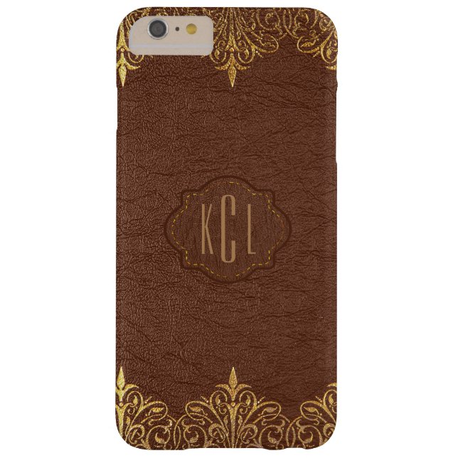 Capa Para iPhone, Case-Mate Acentos Dourados de Couro Castanho (Verso)