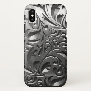 Capa Para iPhone Da Case-Mate Aço abstrato, metálico-prateado, com gravura