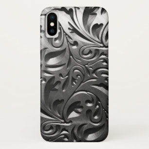 Capa Para iPhone Da Case-Mate Aço abstrato, metálico-prateado, com gravura