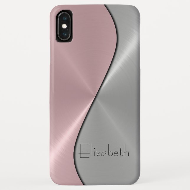 Capa Para iPhone, Case-Mate Aço inoxidável, prata e rosa (Verso)