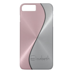 Capa iPhone 8 Plus/7 Plus Aço inoxidável, prata e rosa