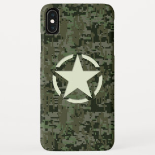Capa Para iPhone XS Max Adesivo de Estrela em Estilo Camuflagem Digital