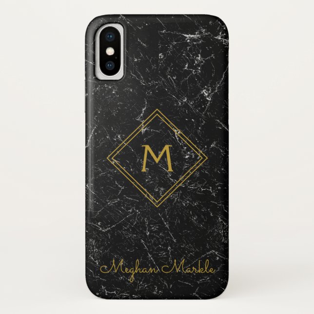 Capa Para iPhone, Case-Mate Adicionar nome personalizado moderno - mármore pre (Verso)