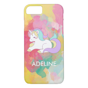 Capa iPhone 8/7 Adicionar seu nome Cute Magical Unicorn Personaliz