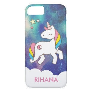 Capa iPhone 8/7 Adicionar seu nome Cute Magical Unicorn Personaliz