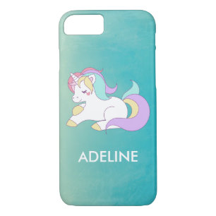 Capa iPhone 8/7 Adicionar seu nome Cute Magical Unicorn Personaliz