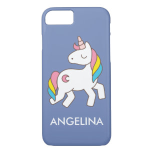 Capa iPhone 8/7 Adicionar seu nome Cute Magical Unicorn Personaliz