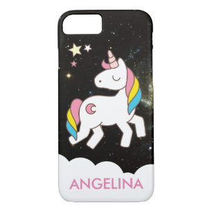 Capa iPhone 8/7 Adicionar seu nome Cute Magical Unicorn Personaliz