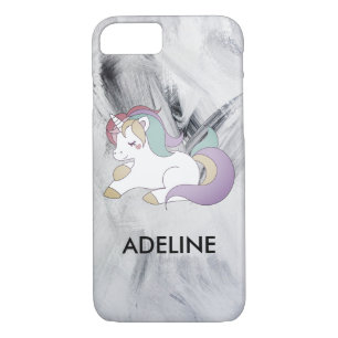 Capa iPhone 8/7 Adicionar seu nome Cute Magical Unicorn Personaliz